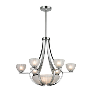 Sculptive 26'' Wide 9-Light Chandeliers - Polished Chrome