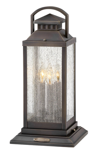 Revere Medium Pier Mount Lantern in Blackened Brass