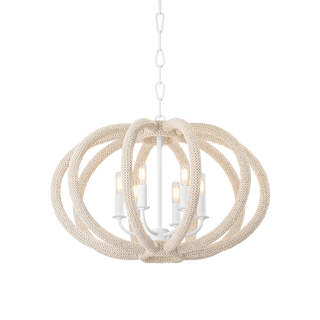 LEWISTON CHANDELIER with WHITE PLASTER Finish