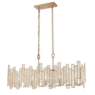 Equilibrium 34'' Wide 5-Light Linear Chandeliers - Matte Gold