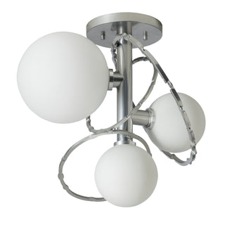 Olympus 3-Light Semi-Flush Sterling / Opal Glass (GG)