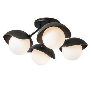 Brooklyn 4-Light Single Shade Semi-Flush Oil Rubbed Bronze / Oil Rubbed Bronze / Opal Glass (GG)