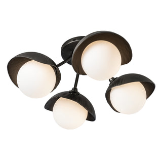 Brooklyn 4-Light Single Shade Semi-Flush Oil Rubbed Bronze / Oil Rubbed Bronze / Opal Glass (GG)