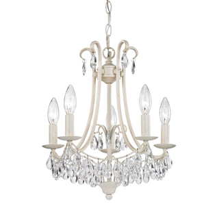 Mini Victorian 14'' Wide 5-Light Chandeliers - Antique Cream