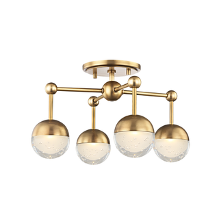 Boca Semi Flush Aged Brass