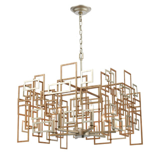 Gridlock 23'' Wide 6-Light Chandeliers - Matte Gold