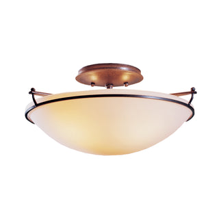 Plain Small Semi-Flush Natural Iron / Opal Glass (GG)