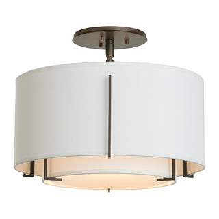 Exos Small Double Shade Semi-Flush Dark Smoke / Natural Anna Inner Shade & Natural Anna Outer Shade