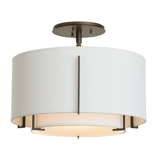 Exos Small Double Shade Semi-Flush Dark Smoke / Natural Anna Inner Shade & Natural Anna Outer Shade