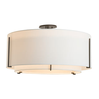 Exos Large Double Shade Semi-Flush Dark Smoke / Natural Anna Inner Shade & Natural Anna Outer Shade