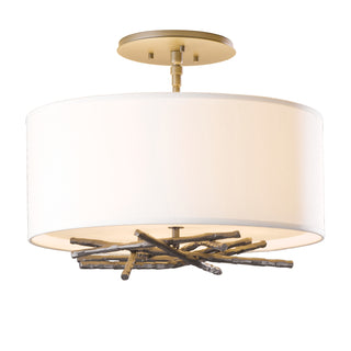 Brindille Semi-Flush Bronze / Natural Anna Shade (SF)