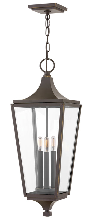 Jaymes Large Hanging Lantern In Light Bronze Finish