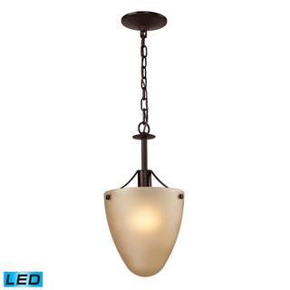 Jackson 1-Light Semi Flush in Oil Rubbed Bronze with Light Amber Glass - Includes LED Bulbs