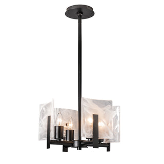 Arc 4-Light Semi-Flush/Pendant Black / White Swirl Glass (YR) / MULTIPLE