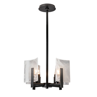 Arc 4-Light Semi-Flush/Pendant Black / White Swirl Glass (YR) / MULTIPLE