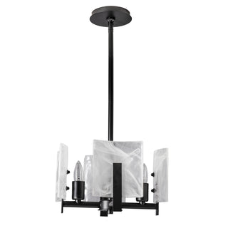 Arc 4-Light Semi-Flush/Pendant Black / White Swirl Glass (YR) / MULTIPLE