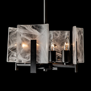 Arc 4-Light Semi-Flush/Pendant Black / White Swirl Glass (YR) / MULTIPLE