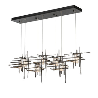 Tura 7-Light Seeded Glass Pendant Dark Smoke / Seeded Clear Glass (II) / STANDARD