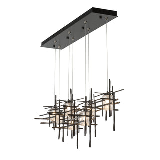 Tura 7-Light Seeded Glass Pendant Dark Smoke / Seeded Clear Glass (II) / STANDARD