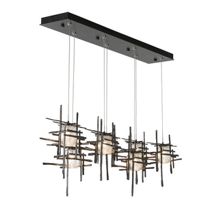 Tura 7-Light Seeded Glass Pendant Dark Smoke / Seeded Clear Glass (II) / STANDARD