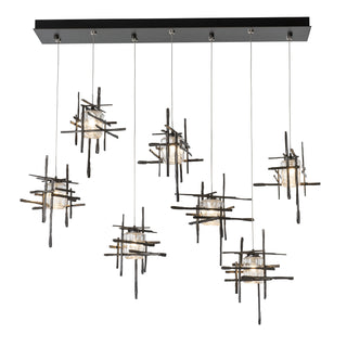 Tura 7-Light Seeded Glass Pendant Dark Smoke / Seeded Clear Glass (II) / STANDARD