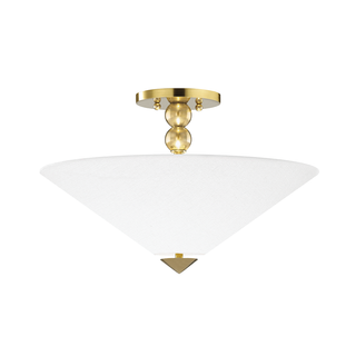 Flare Semi Flush Aged Brass