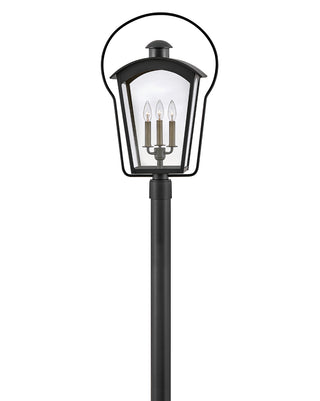 Yale Large Post Mount Lantern in Black