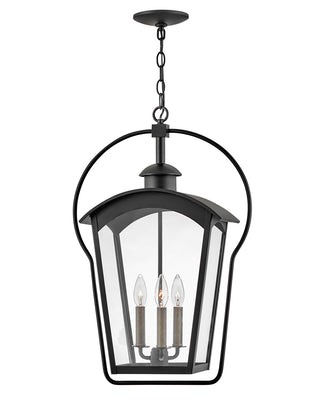 Yale Large Hanging Lantern In Black Finish