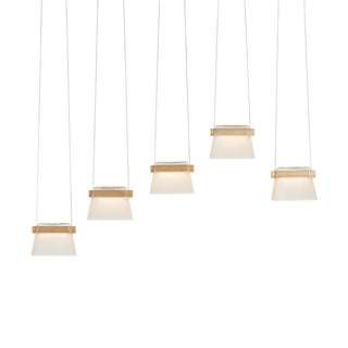 More Cowbell LED Pendant Vintage Platinum / Maple Wood / Clear Glass with Frosted Diffuser (YE)