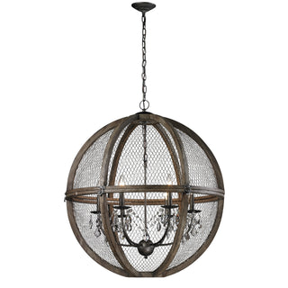 Renaissance Invention 30'' Wide 6-Light Pendant - Weathered Zinc