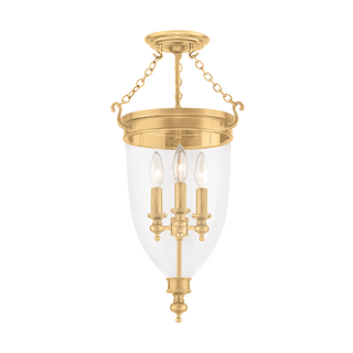 Hanover Semi Flush with Aged Brass Finish