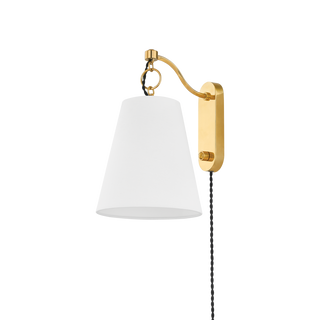 JOAN Plug-in Sconce with Aged Brass Finish
