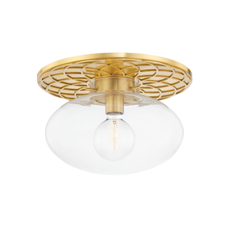 New Paltz Semi Flush Aged Brass