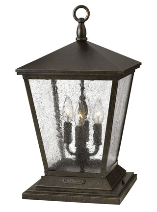 Trellis Medium Pier Mount Lantern 12v In Dark Bronze Finish