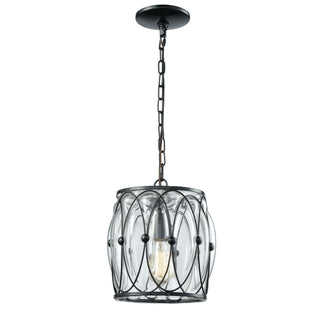 Adriano 9'' Wide 1-Light Mini Pendant - Gloss Black