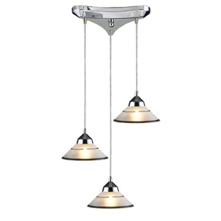 Refraction 10'' Wide 3-Light Pendant - Polished Chrome with White Glass