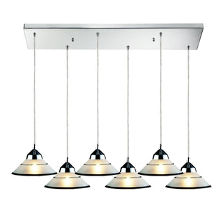 Refraction 30'' Wide 6-Light Pendant - Polished Chrome with White Glass