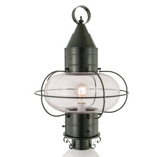 Classic Onion Outdoor Post Light - Gun Metal with Clear Glass