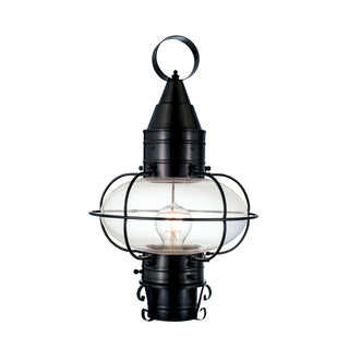 Classic Onion Outdoor Post Light - Black with Clear Glass