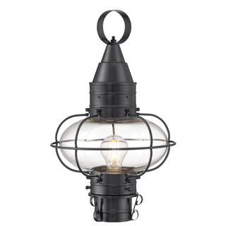 Classic Onion Outdoor Post Light - Gun Metal with Clear Glass