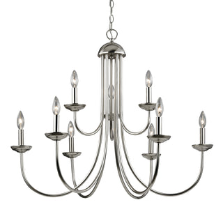 Montgomery 34'' Wide 9-Light Chandeliers - Brushed Nickel