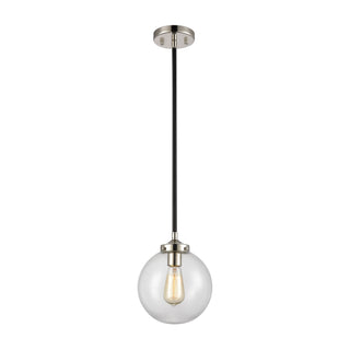 Boudreaux 8'' Wide 1-Light Mini Pendant - Matte Black with Polished Nickel