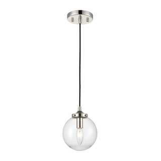 Boudreaux 6'' Wide 1-Light Mini Pendant - Matte Black with Polished Nickel