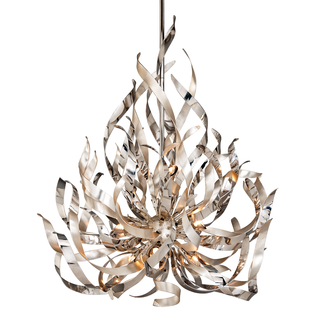 Graffiti Chandelier SILVER LEAF POLISHED STAINLESS