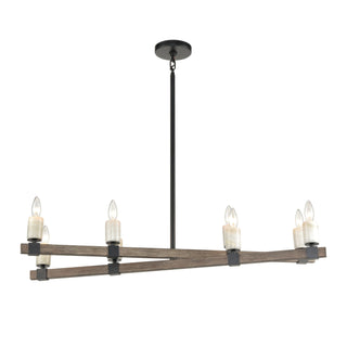 Stone Manor 39'' Wide 8-Light Linear Chandeliers - Matte Black