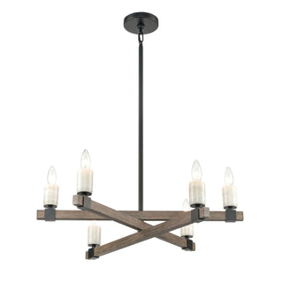 Stone Manor 27'' Wide 6-Light Chandeliers - Matte Black