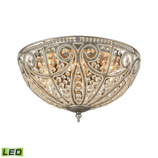 Elizabethan 17'' Wide 6-Light Flush Mount - Weathered Zinc