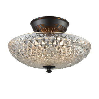 Sweetwater 12'' Wide 2-Light Semi Flush Mount - Oil Rubbed Bronze