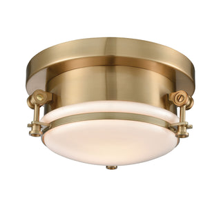 Riley 10'' Wide 1-Light Flush Mount - Satin Brass