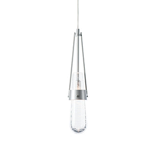 Link Blown Glass Low Voltage Mini Pendant Sterling / Clear Glass with White Threading (YJ) / STANDARD